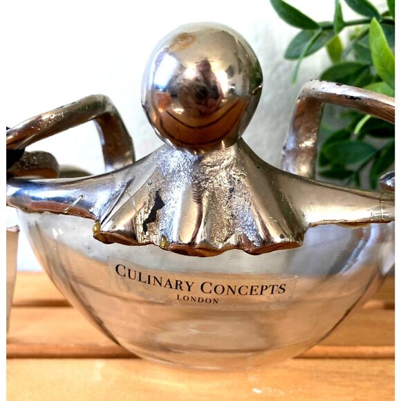 Culinary Concepts London Silver Plated Octopus Embedded Clear Bowl With Tags - Picture 7 of 15